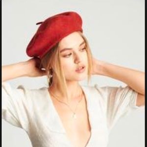 Brixton Audrey beret henna hat red small